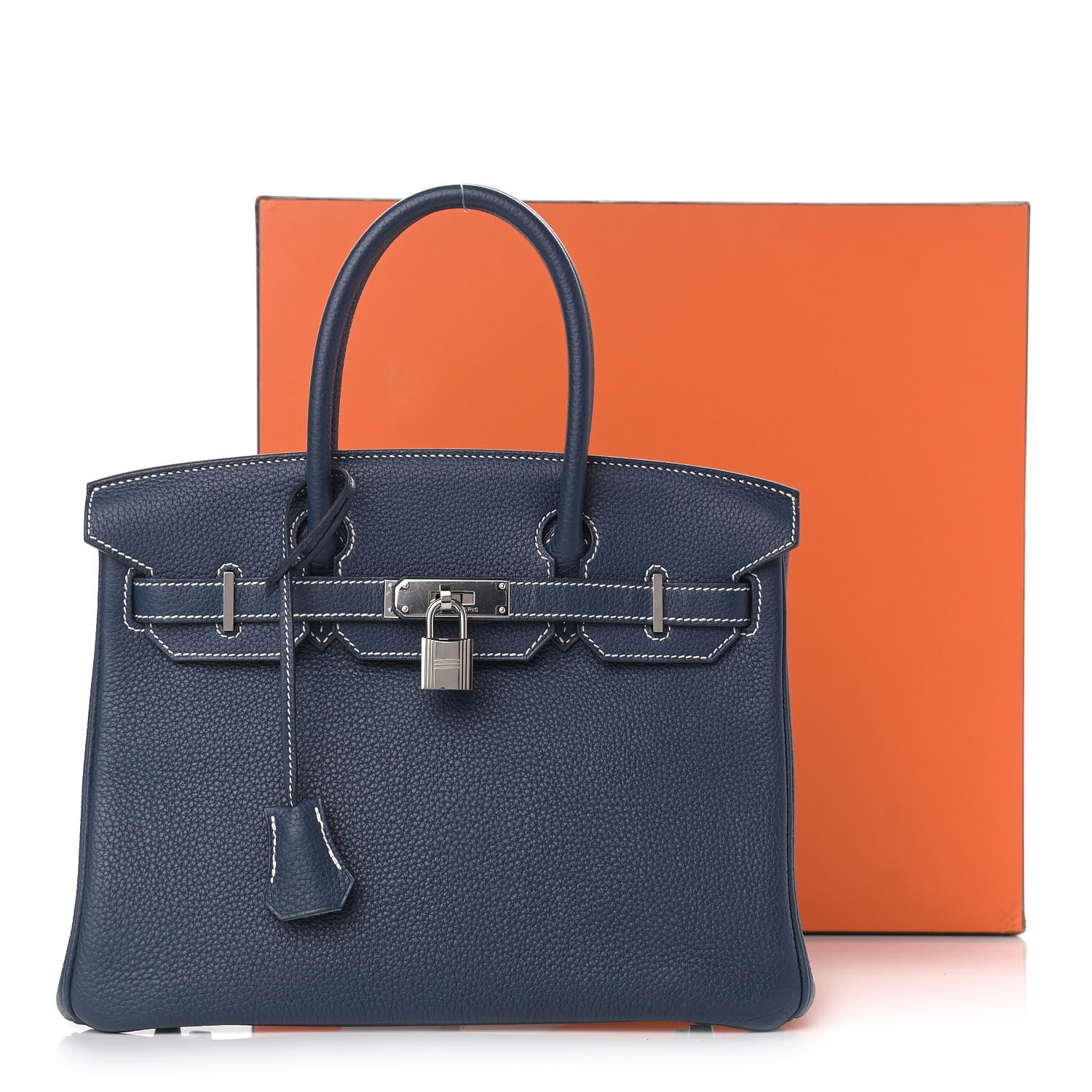 Hermes Togo Bi-Color Birkin 30 Bleu de Malte Ciel 12 of 12