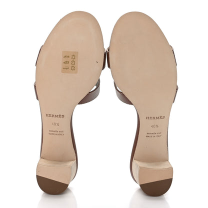 Hermes Calfskin Oasis Sandals 40.5 Gold 4 of 7