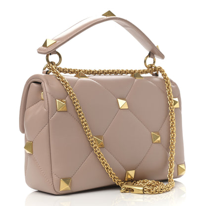 Valentino Garavani Nappa Large Roman Stud Shoulder Bag Rose Cannelle 3 of 9
