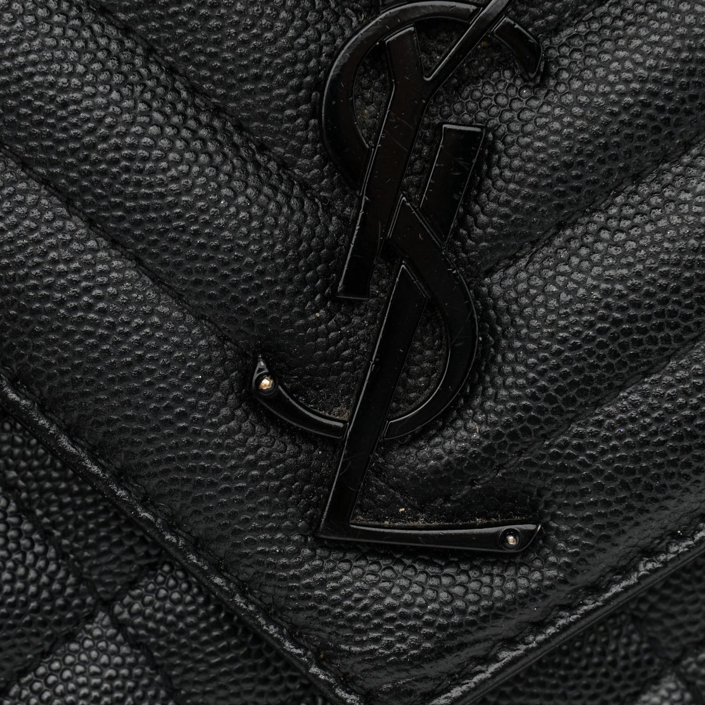 Grain De Poudre Textured Mixed Matelasse Triquilt Medium Monogram Satchel Black