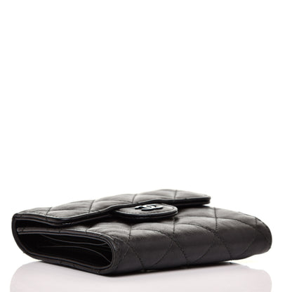 Chanel Calfskin Quilted Compact Flap Wallet So Black 4 of 10