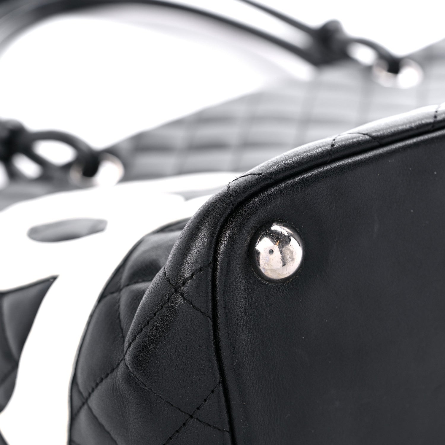 Chanel Calfskin Quilted Large Cambon Tote Black White 9 of 19