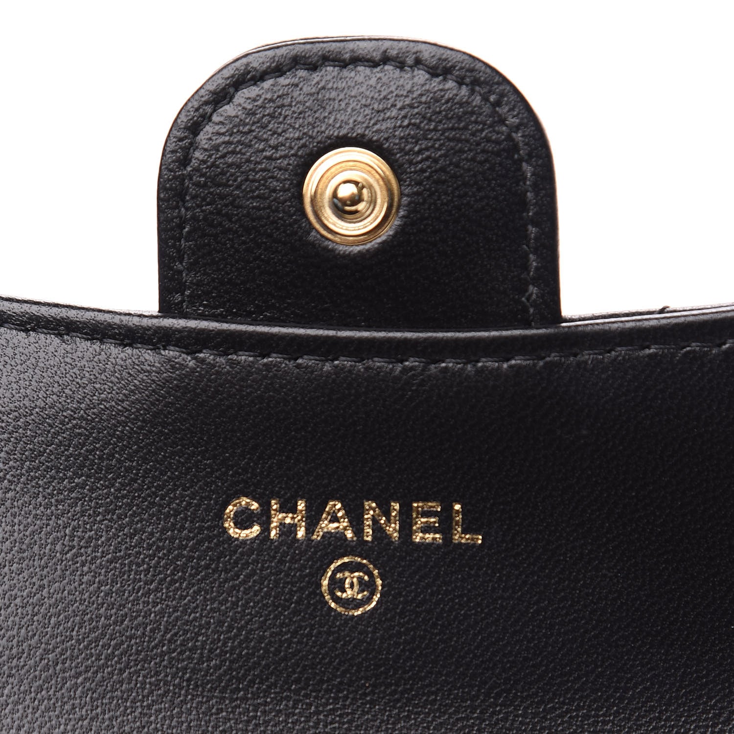 Chanel Lambskin Quilted Flap Card Holder Wallet Black 5 of 9