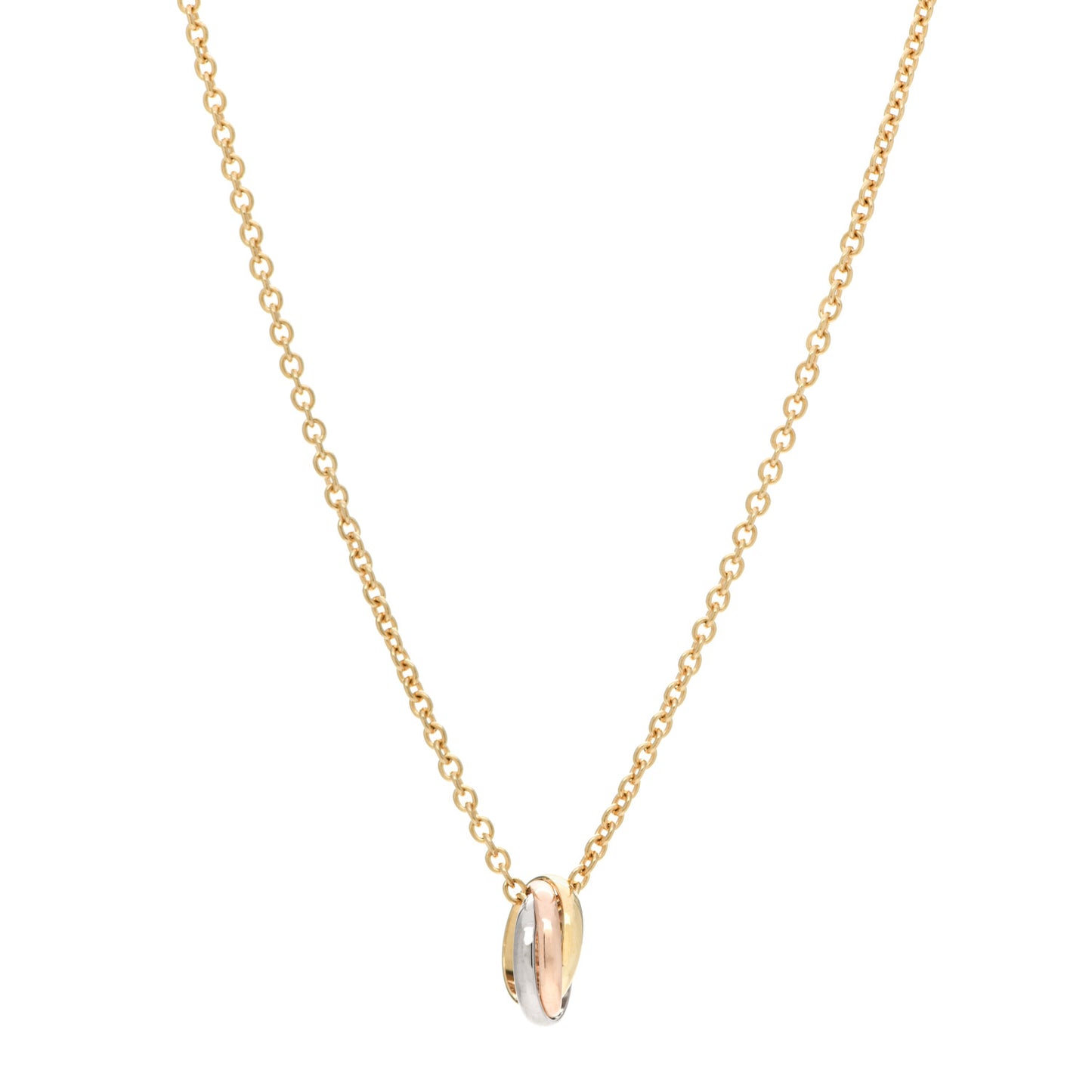 18K Pink Yellow White Gold Baby Trinity Pendant Necklace
