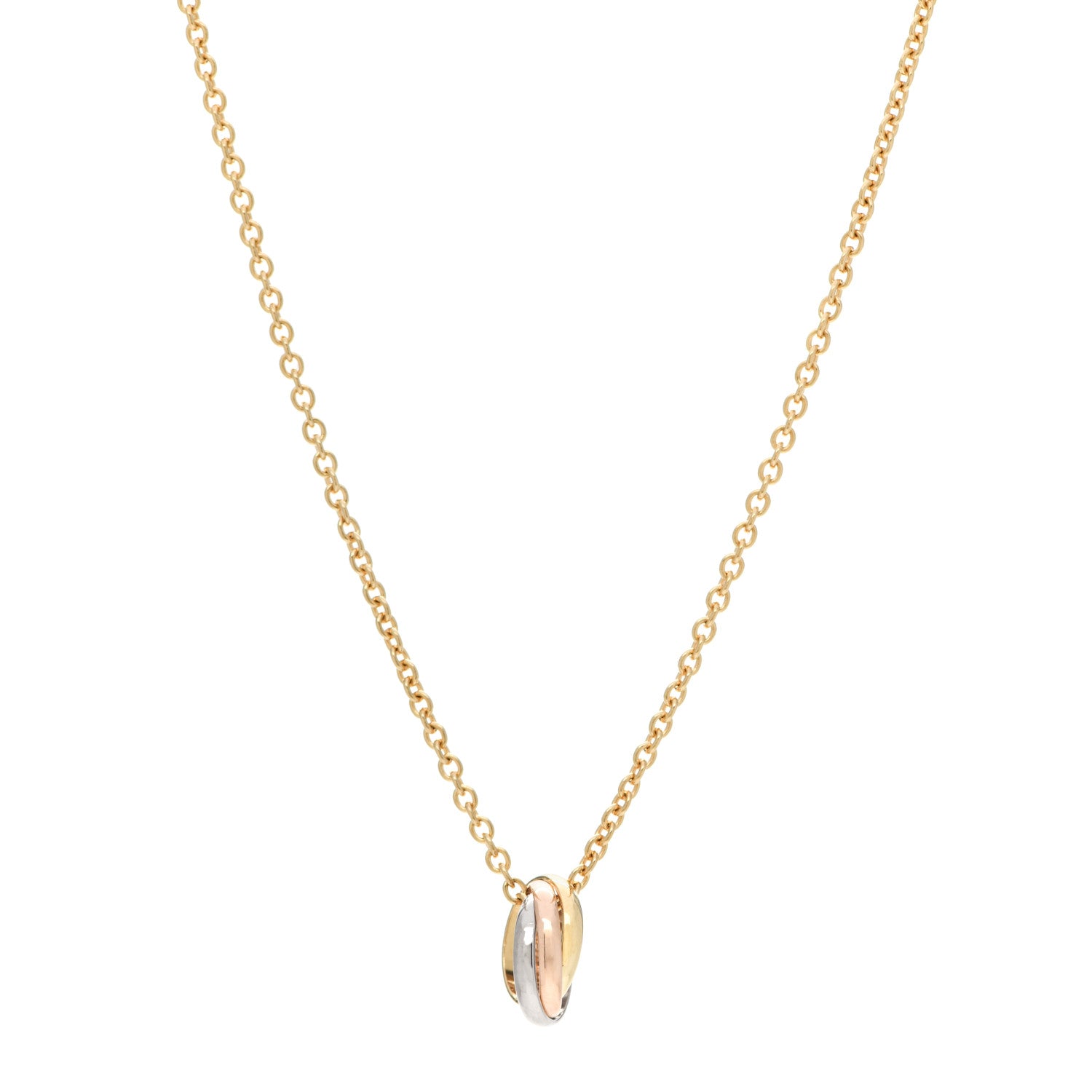 Cartier 18K Pink Yellow White Gold Baby Trinity Pendant Necklace 1 of 6