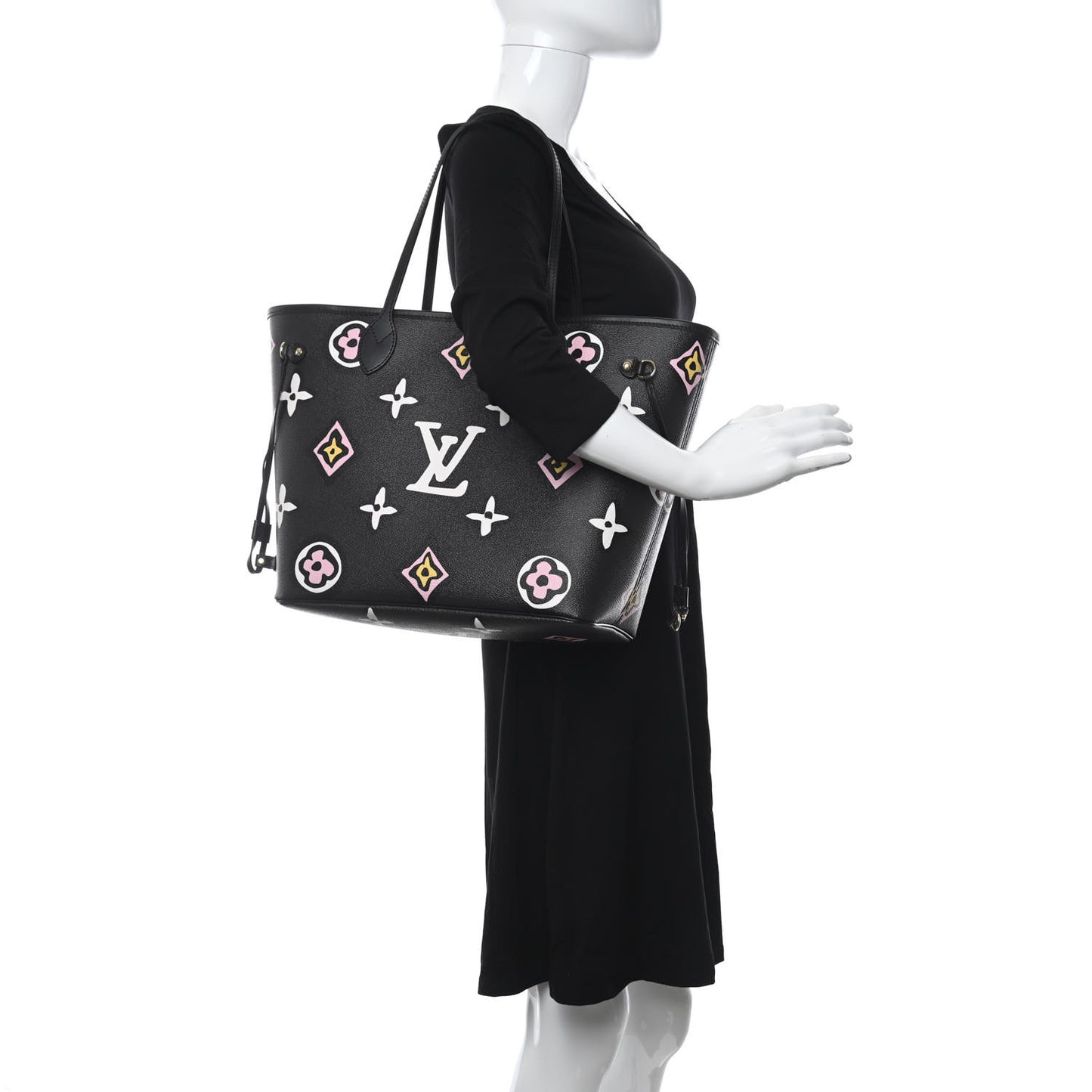 Monogram Giant Wild At Heart Neverfull MM Black