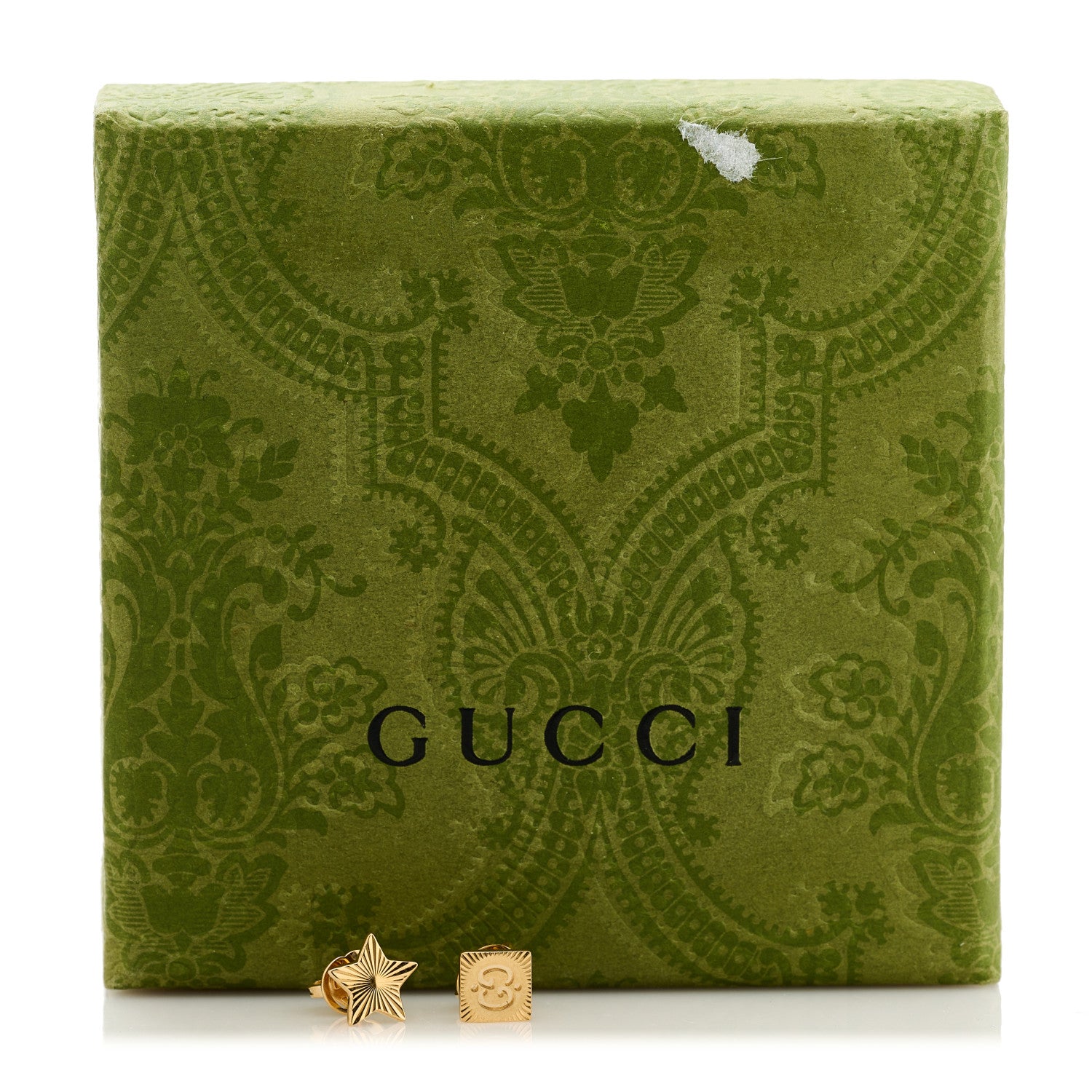 Gucci 18K Yellow Gold Icon Square Star Earrings 5 of 5