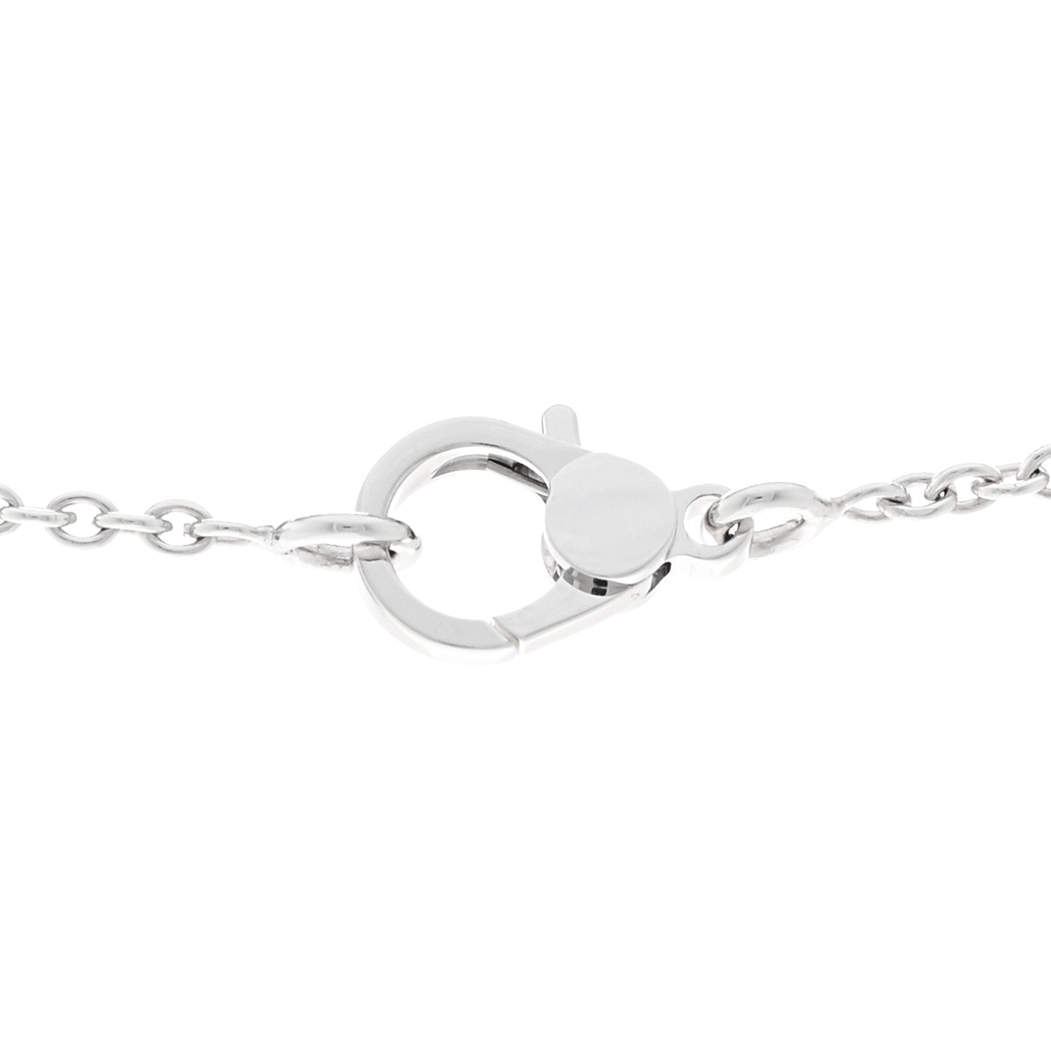 Hermes 18K White Gold Diamond Finesse Pendant Necklace 4 of 6