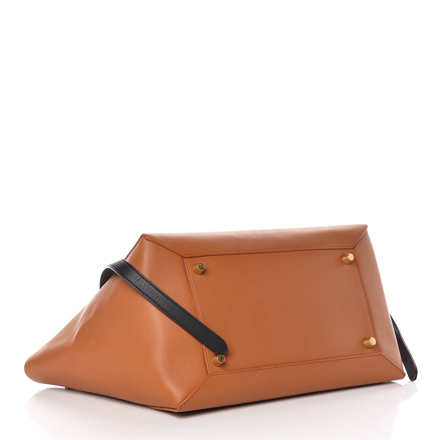 Smooth Calfskin Large Bi-Color Belt Bag Tan