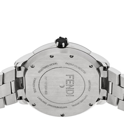 Fendi Stainless Steel Mother of Pearl Topaz Spinel 38mm Ishine Rotating Gem Two Tone Quartz Watch Black 6 of 7