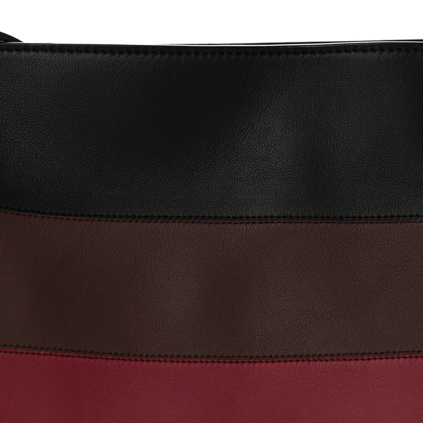 X ALBERS Nappa Calfskin Medium Flamenco Knot Clutch Black Burgundy