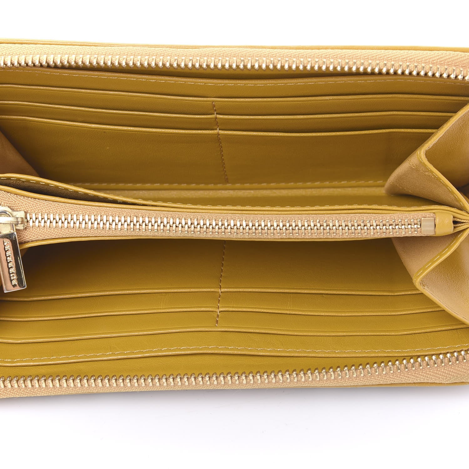Burberry Haymarket Check Large Ziggy Zip Around Wallet Yellow 4 of 11