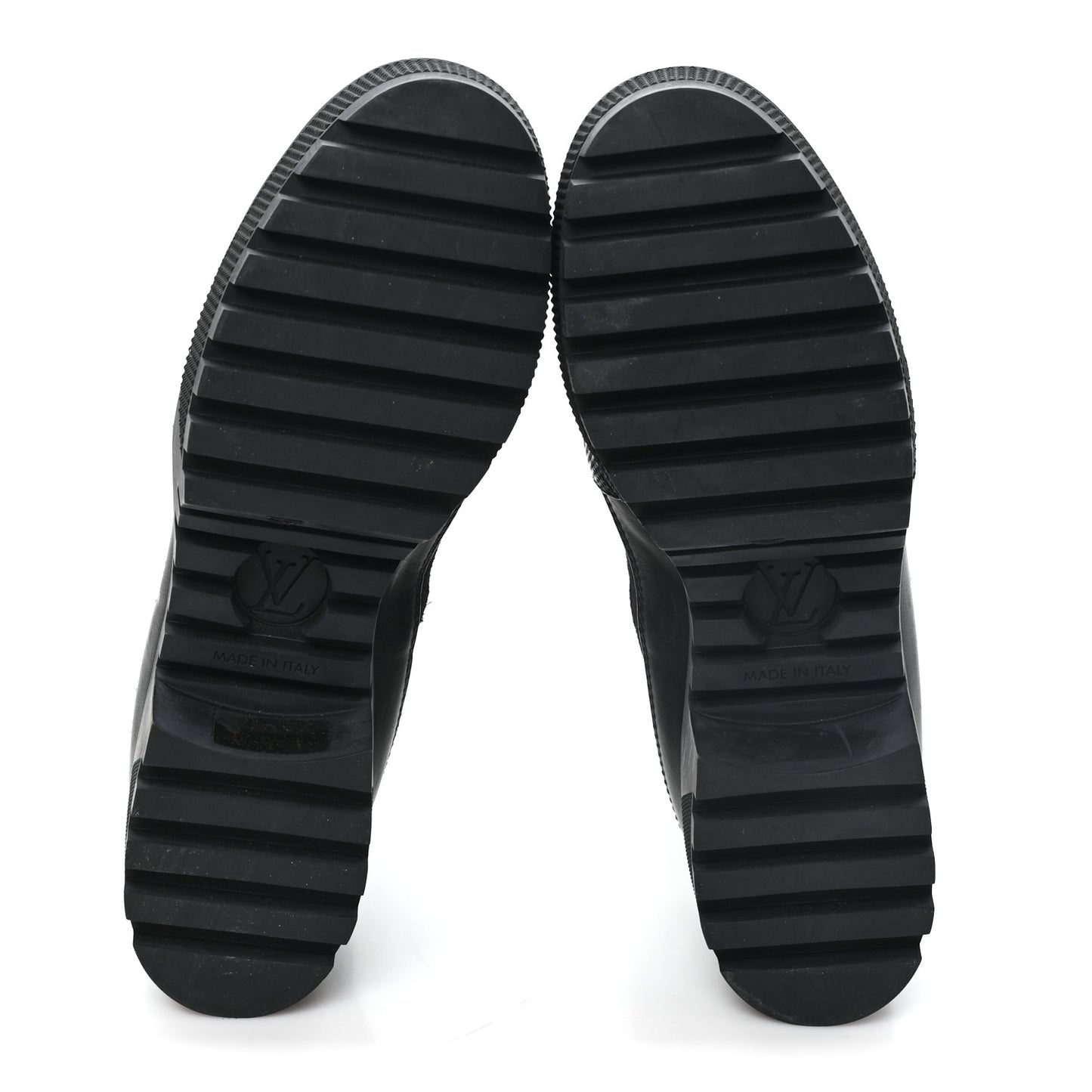 Calfskin Monogram Denim Laureate Platform Desert Boots 37 Navy Blue
