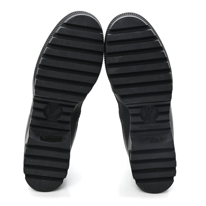 Louis Vuitton Calfskin Monogram Denim Laureate Platform Desert Boots 37 Navy Blue 6 of 9