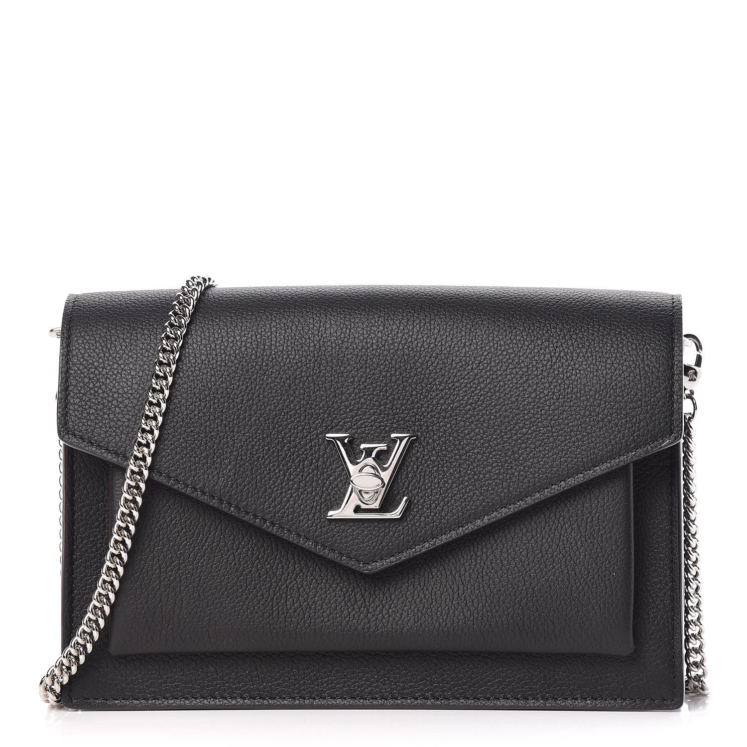 Louis Vuitton Soft Calfskin My Lockme Chain Pochette Black 1 of 12