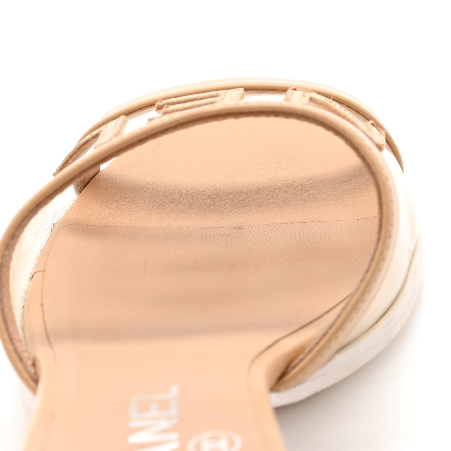 Lambskin PVC Mule 38.5 Transparent Beige