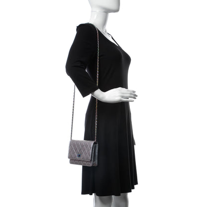 Chanel Iridescent Lambskin Quilted Reissue Wallet On Chain WOC Light Purple 2 of 12