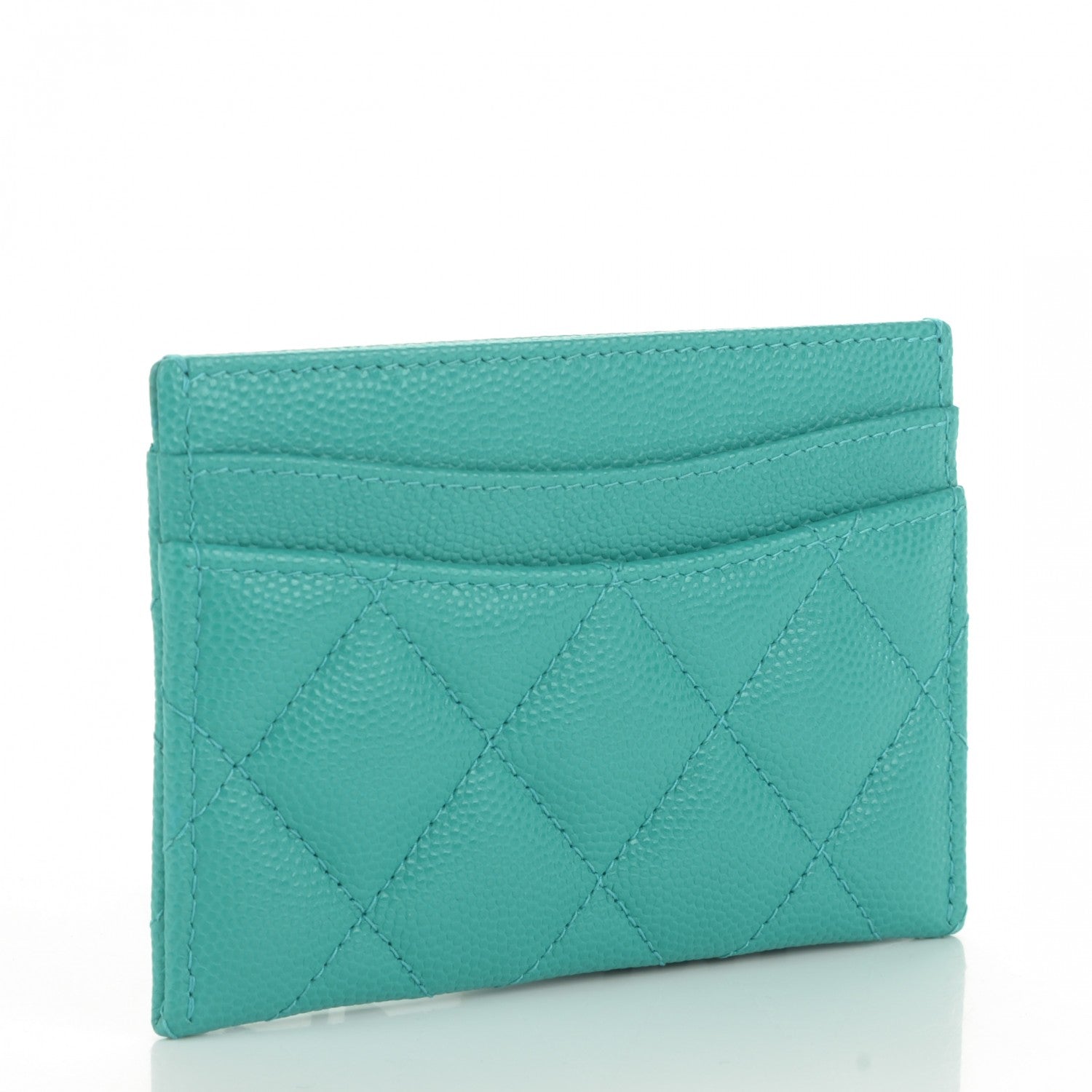 Chanel Caviar Quilted Card Holder Turquoise 3 of 8