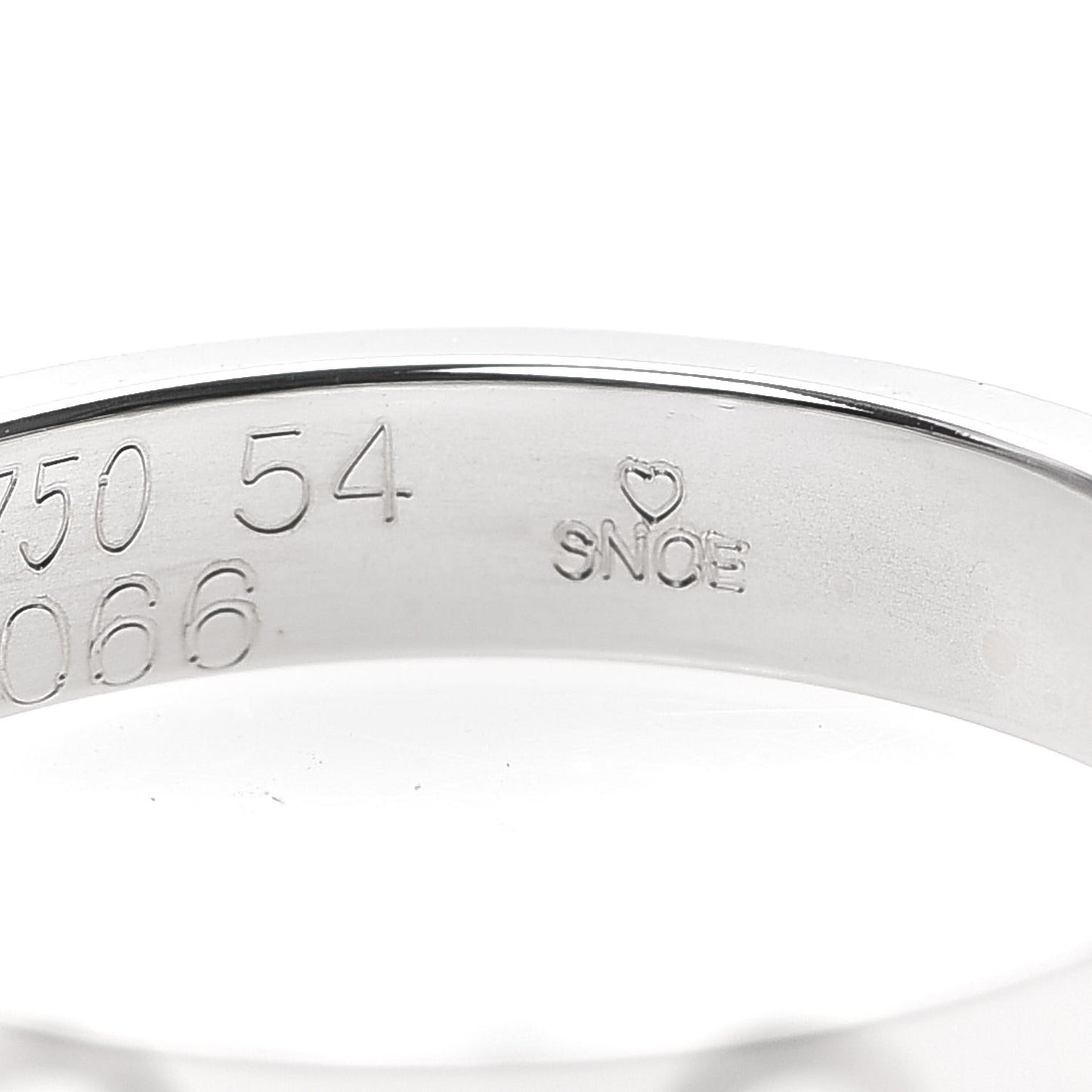 18K White Gold 3.5mm LOVE Wedding Band Ring 54 6.75