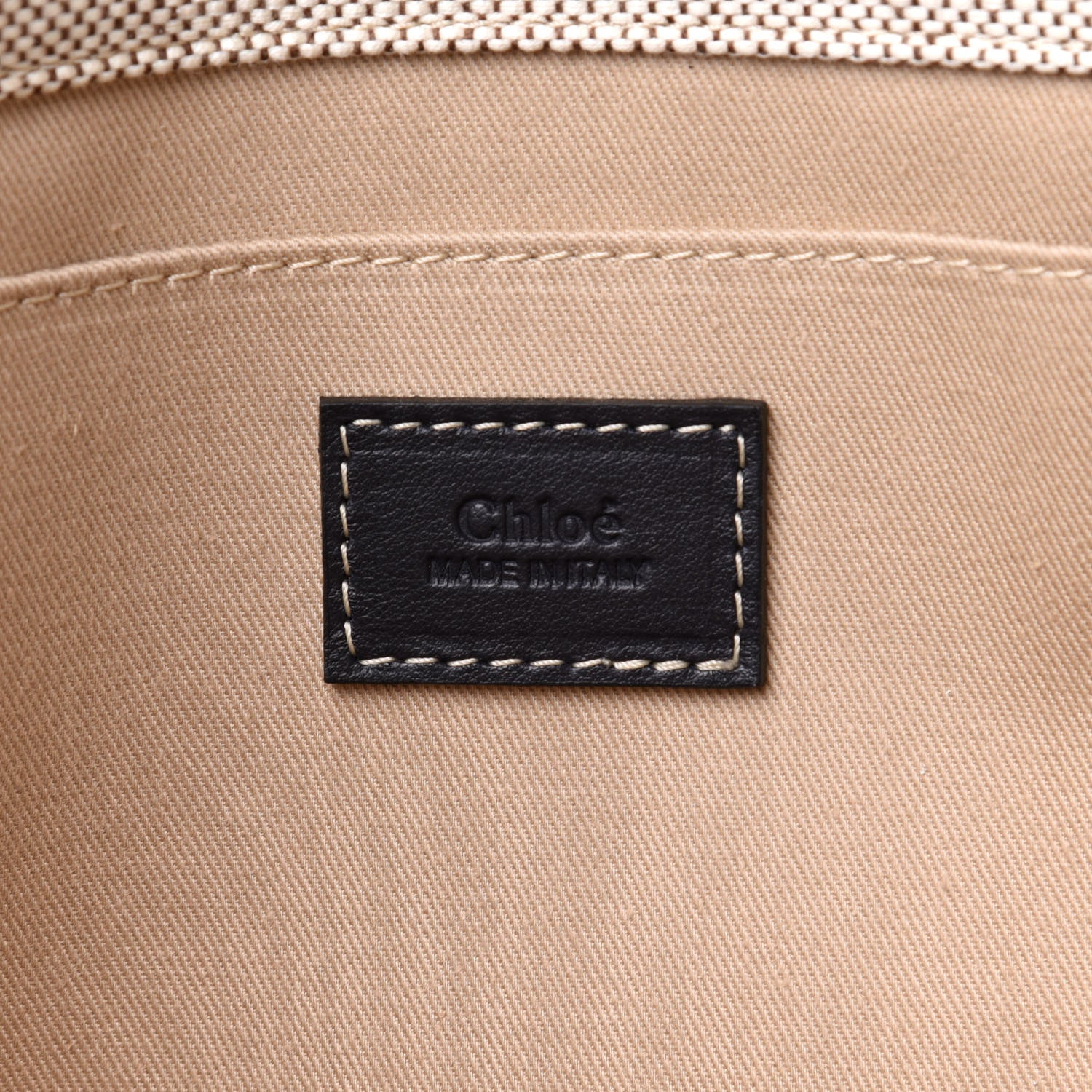 Chloe Cotton Calfskin Large Woody Ribbon Tote White Blue 8 of 10