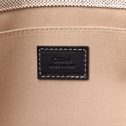 Chloe Cotton Calfskin Large Woody Ribbon Tote White Blue 8 of 10