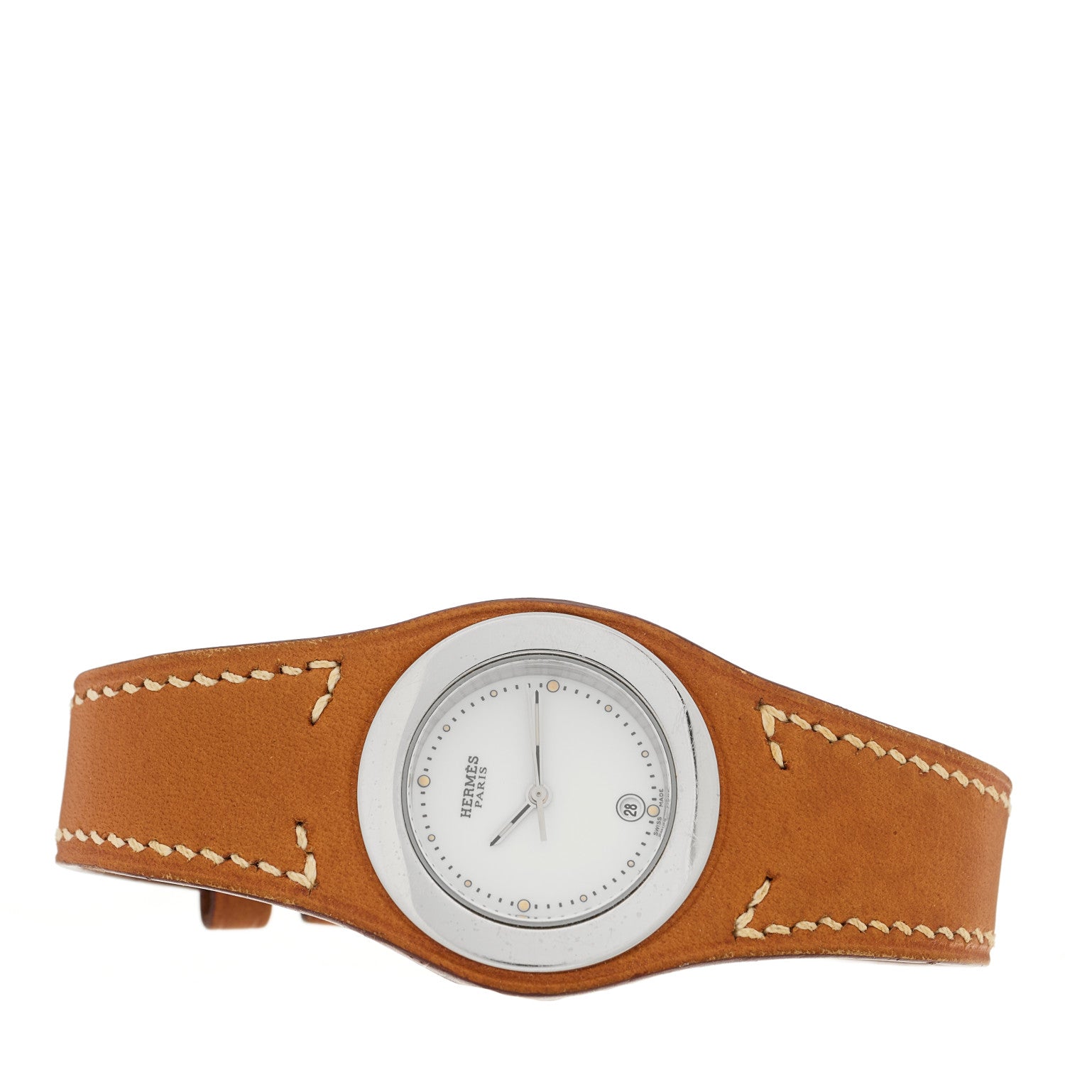 Hermes Stainless Steel Barenia 30mm Harnais Quartz Watch Fauve 2 of 4