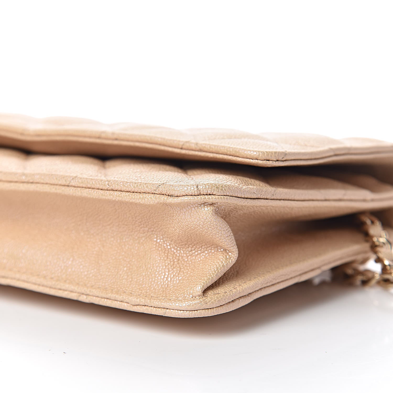 Chanel Iridescent Caviar Quilted Wallet On Chain WOC Beige 11 of 12