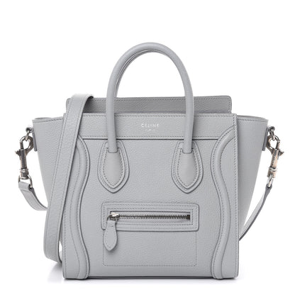 Celine Drummed Calfskin Nano Luggage Pearl Blue 1 of 15