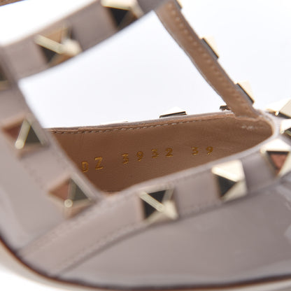 Valentino Garavani Patent Rockstud Ankle Strap Pumps 39 Poudre 8 of 9