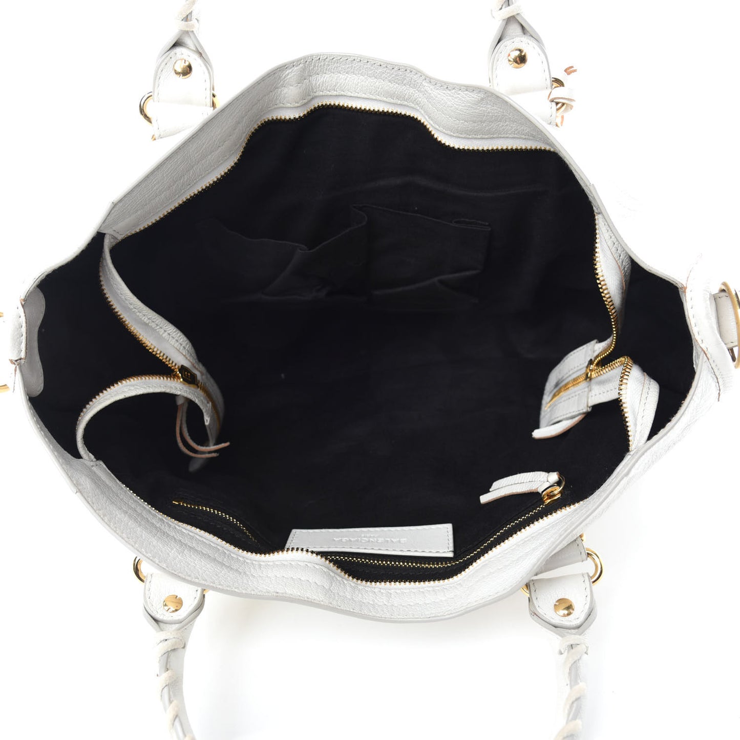 Chevre Gold Metallic Edge Hardware City White