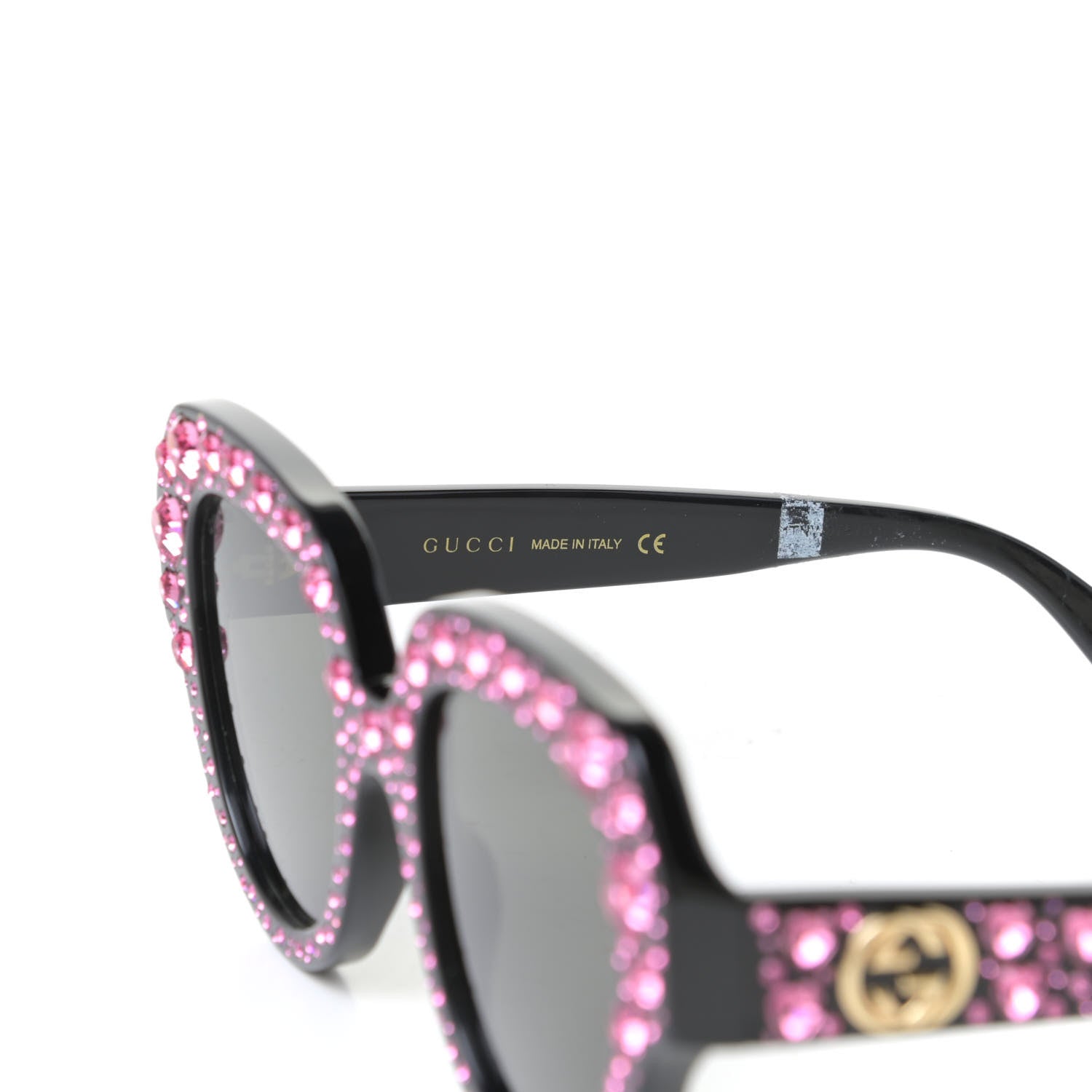 Gucci Crystal Heart Sunglasses GG0308S Black 5 of 7