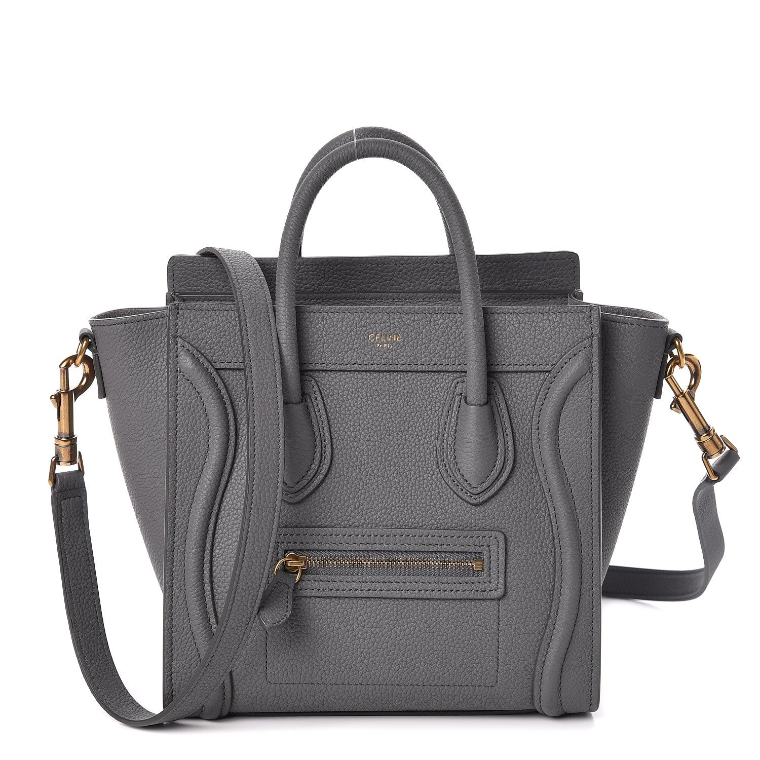 Celine Baby Drummed Calfskin Nano Luggage Kohl 1 of 10