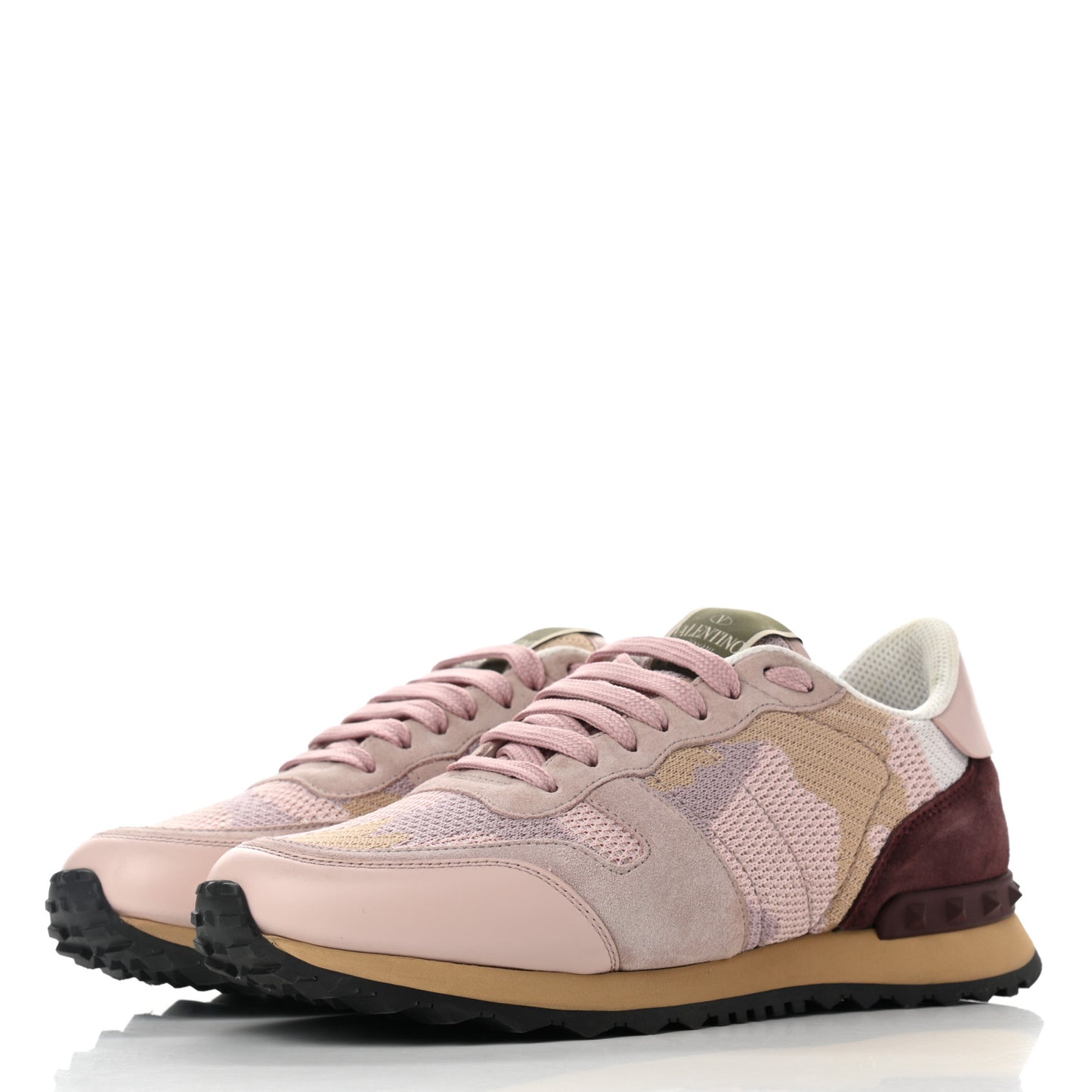 Mesh Suede Camouflage Womens Rockrunner Sneakers 38.5 Multicolor