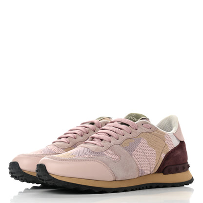 Valentino Garavani Mesh Suede Camouflage Womens Rockrunner Sneakers 38.5 Multicolor 3 of 9