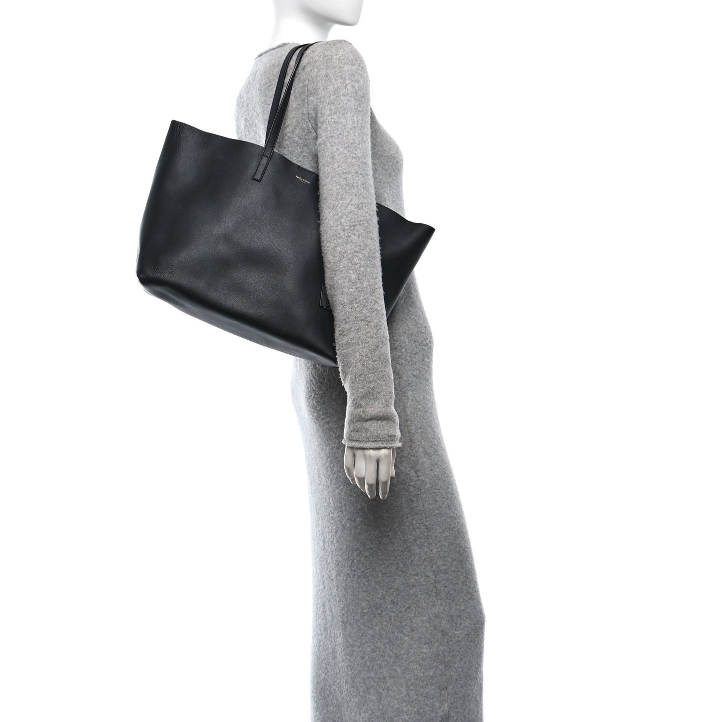 Calfskin Large Shopping Tote Black