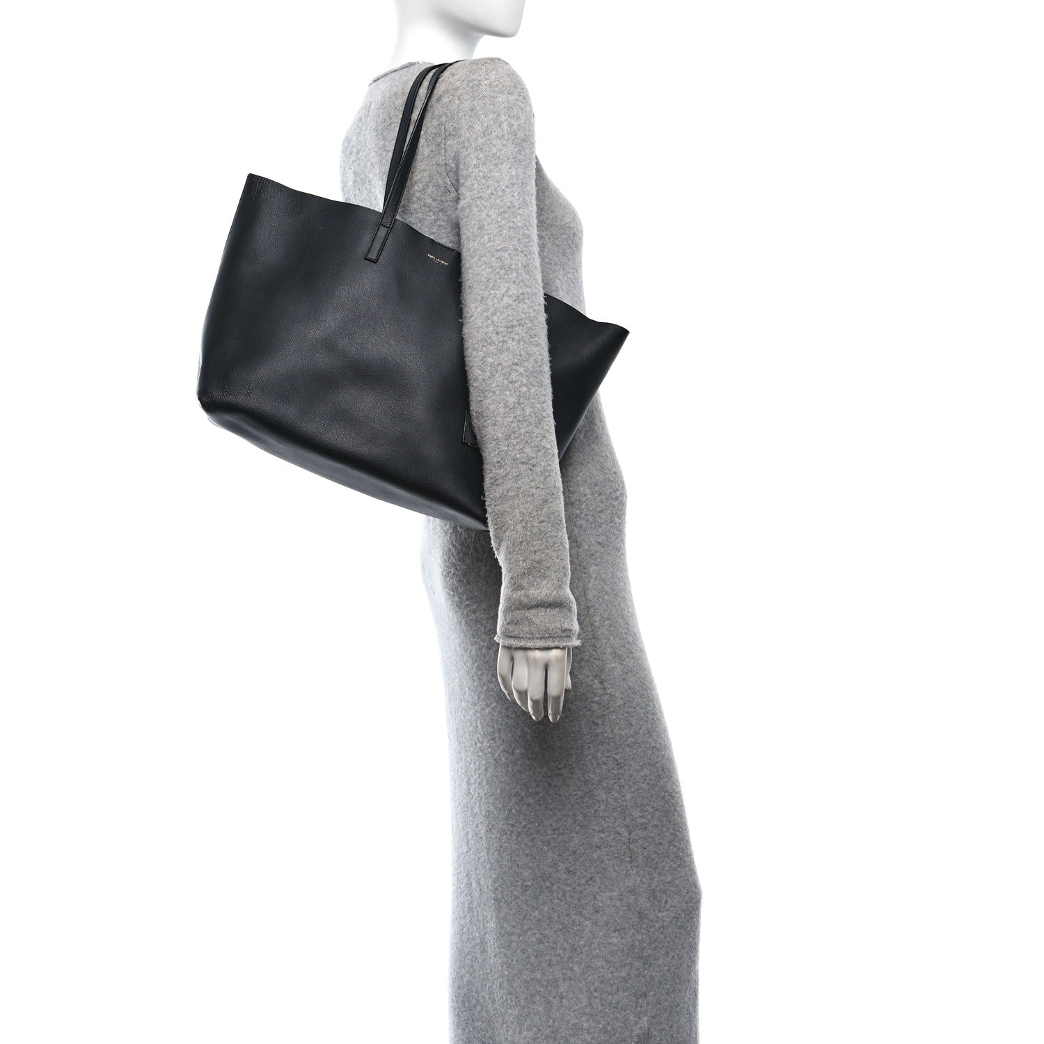 Saint Laurent Calfskin Large Shopping Tote Black 3 of 12