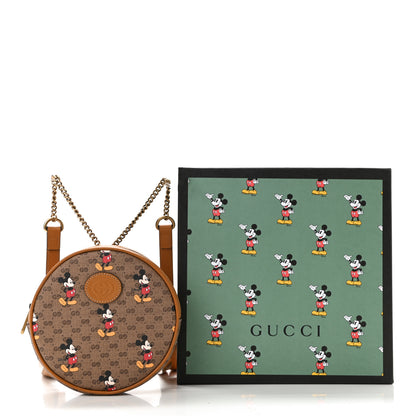 Gucci X DISNEY Mini Vintage GG Supreme Monogram Mickey Mouse Round Backpack Beige Vintage Sun Oil 11 of 11