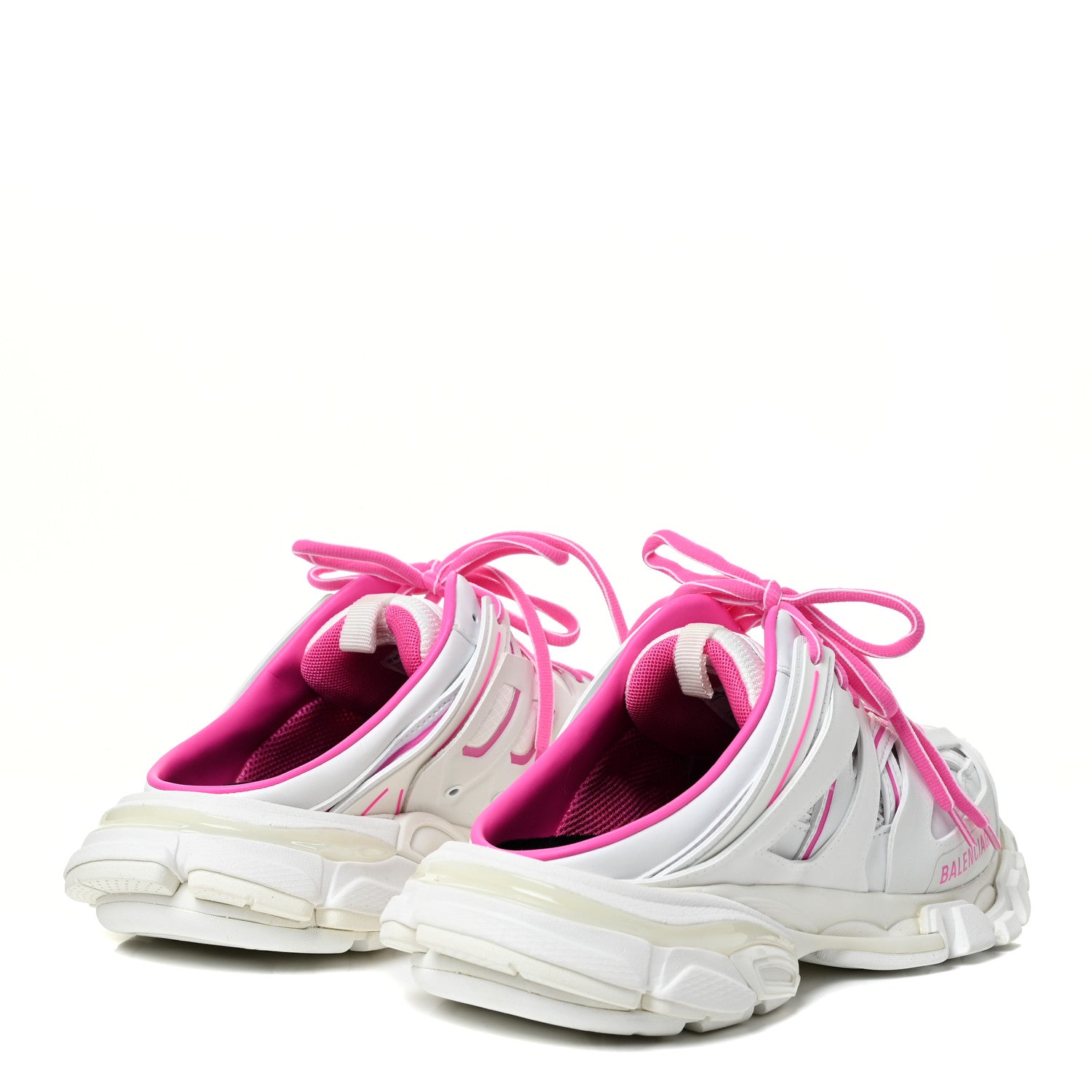 Balenciaga Mesh Rubber Bi-Color Womens Track Mules 37 White Fluo Pink 5 of 9