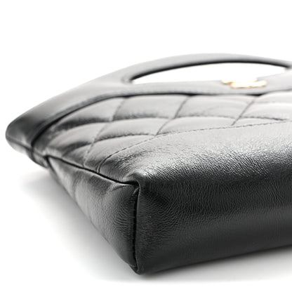Chanel Shiny Crumpled Calfskin Quilted Nano 31 Shopping Bag Black 9 of 11