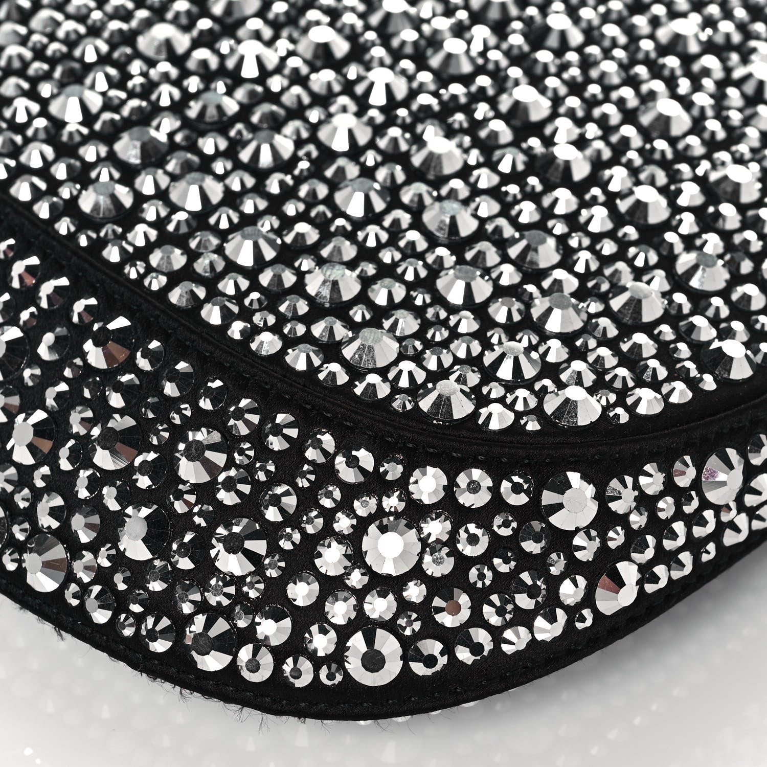 Prada Satin Crystal Cleo Adjustable Strap Shoulder Bag Metal 9 of 11