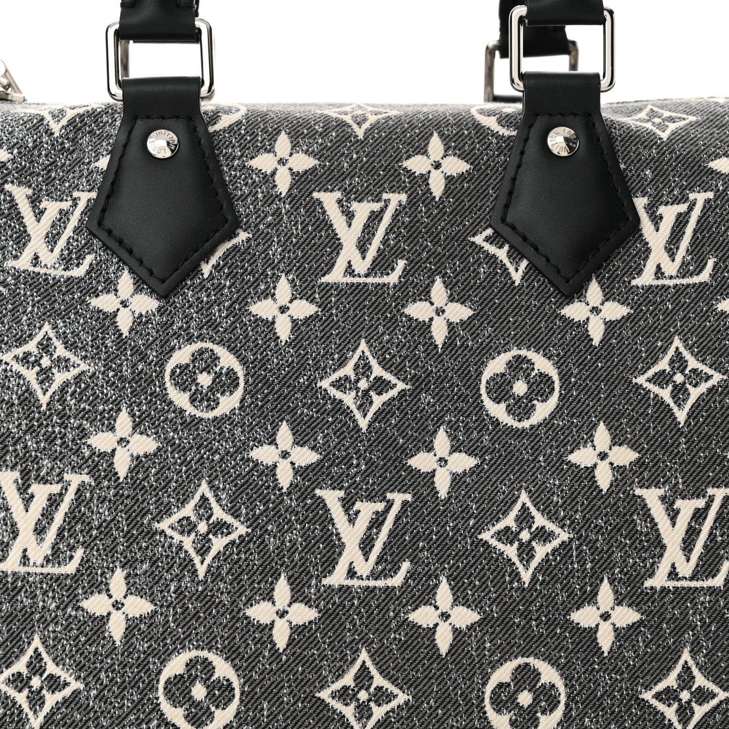 Louis Vuitton Denim Monogram Jacquard Speedy Bandouliere 25 Black 7 of 9