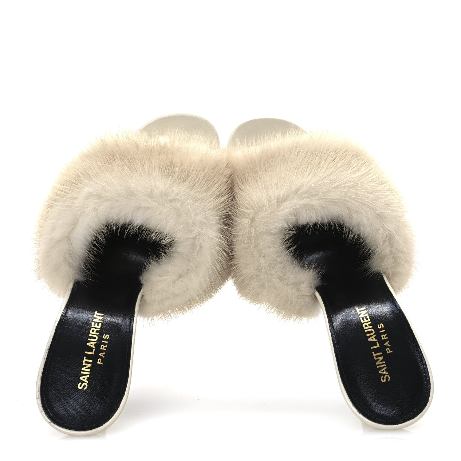 Saint Laurent Mink Calfskin Roy Mule Sandals 39 Cream 3 of 23