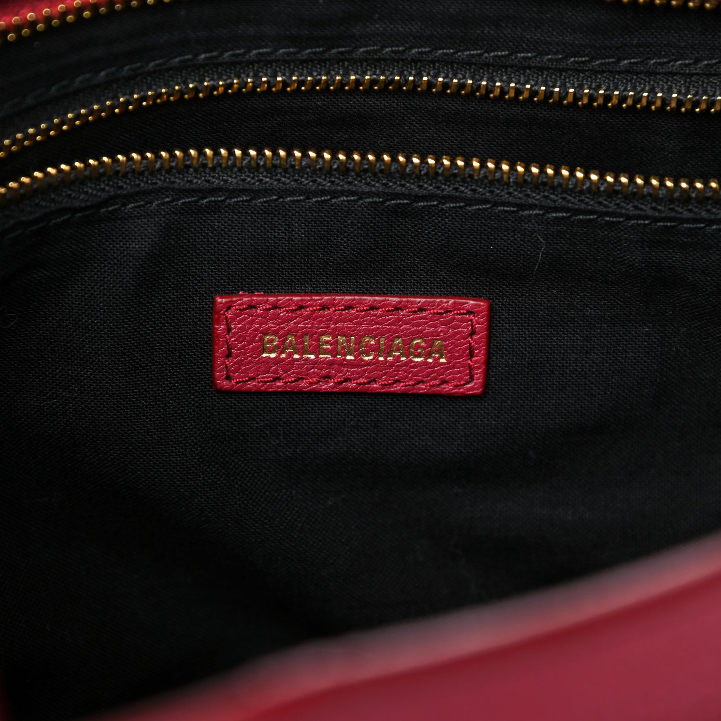 Chevre Gold Metallic Edge Hardware S City Rouge Grenat