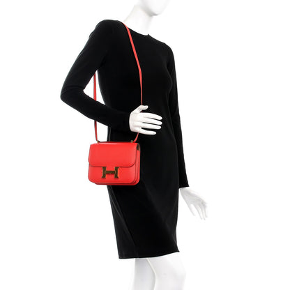 Hermes Epsom Constance 18 Rouge Tomate Etain 2 of 19