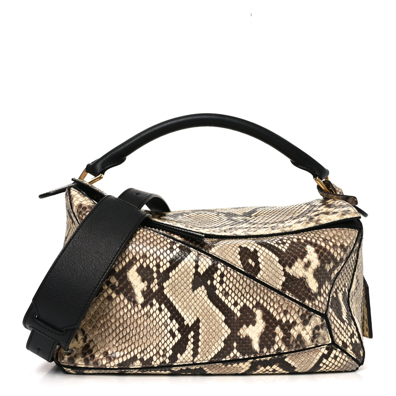 Loewe Snakeskin Medium Puzzle Bag Black 1 of 9