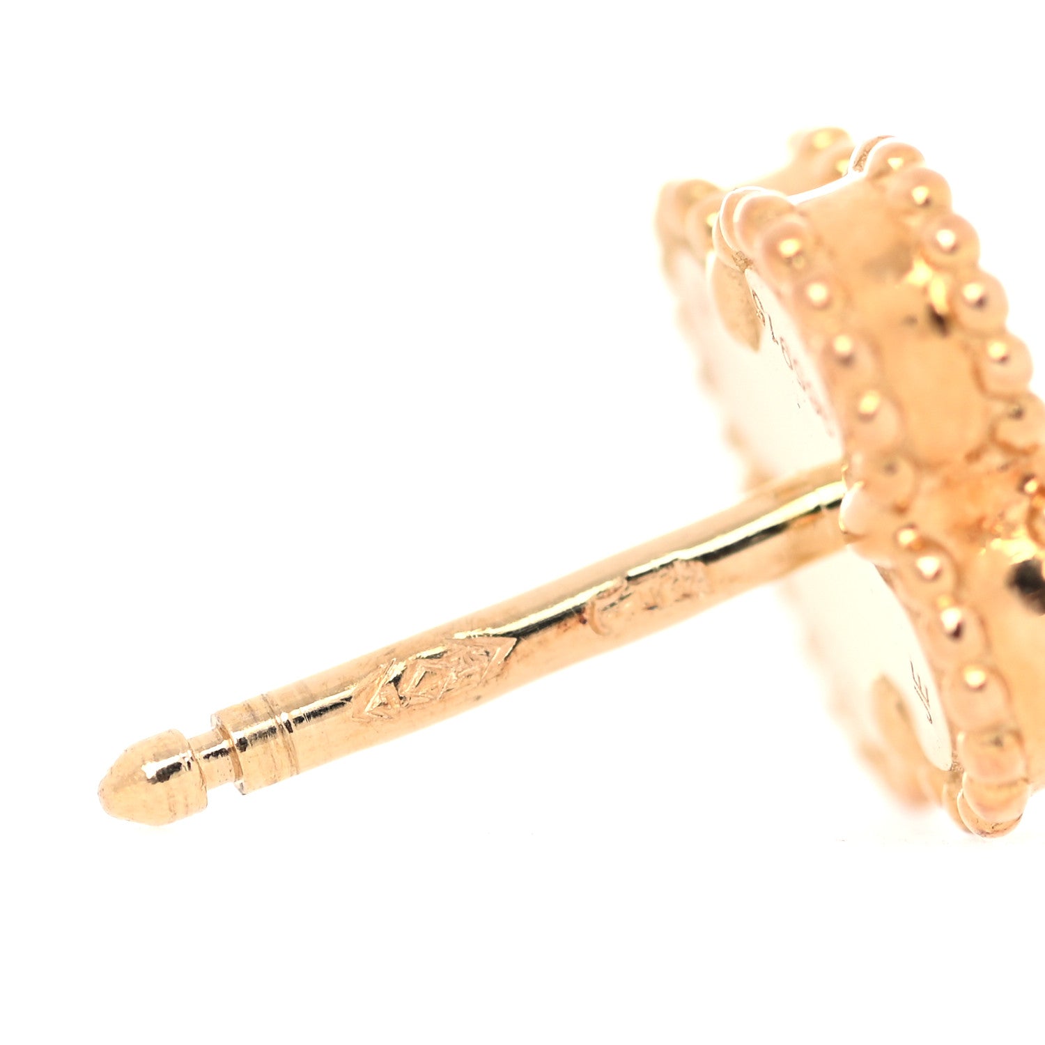 Van Cleef & Arpels 18K Yellow Gold Black Onyx Sweet Alhambra Earrings 5 of 7