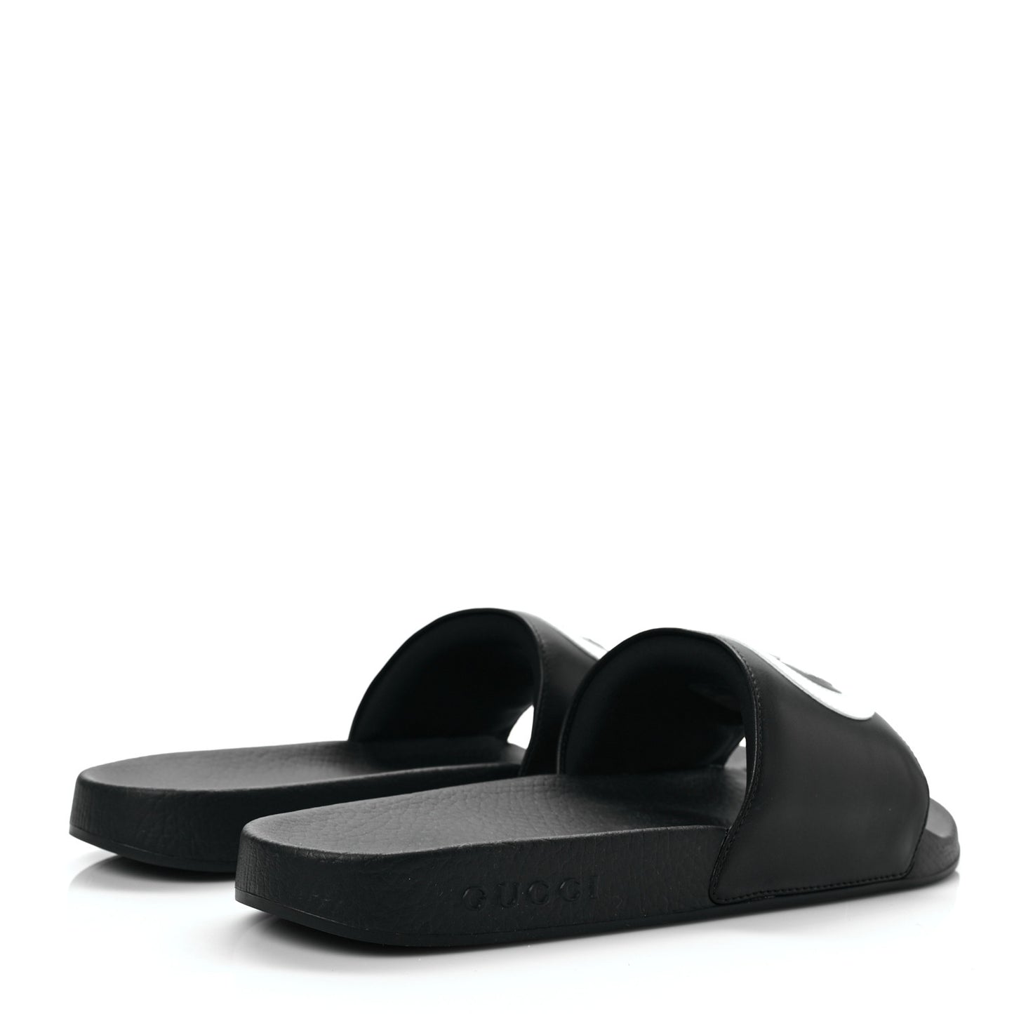 Nappa Miro Soft Calfskin Womens Interlocking G Slide Sandals 41 Black White
