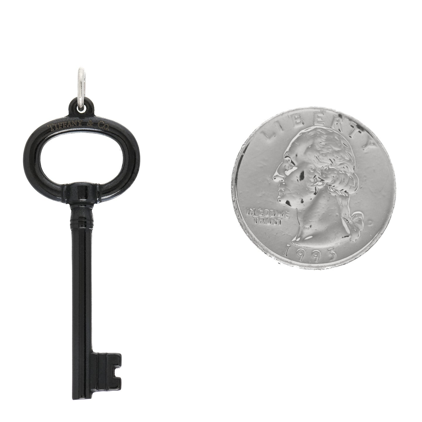 Black Titanium Oval Key Pendant