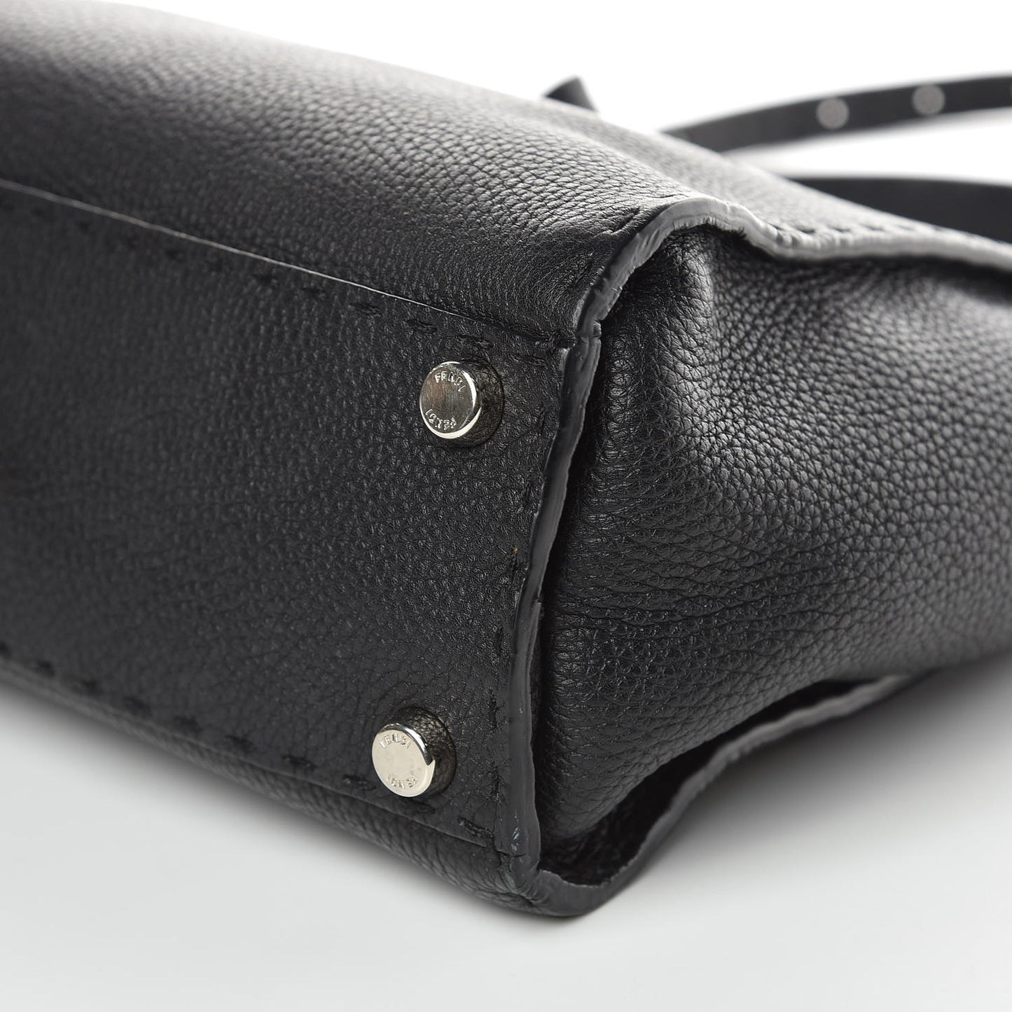Cuoio Romano Selleria Bi-Color Medium Peekaboo Iconic Satchel Black Mou