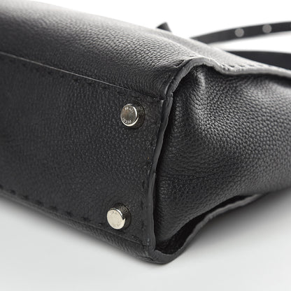 Fendi Cuoio Romano Selleria Bi-Color Medium Peekaboo Iconic Satchel Black Mou 10 of 13